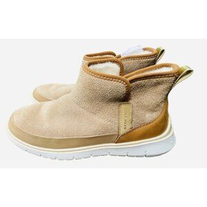 Cole Haan Tan Shearling Suede Zerogrand Water Resistant Ankle Boots 8.5 Comfort